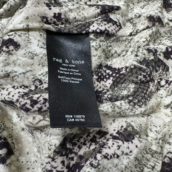 Rag & Bone NWT Poppy Draped Mini Dress Animal Print Size S Long Sleeve Snakeskin - Picture 8 of 12